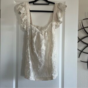 Anthropologie Ruffle Cross Back Tank Top